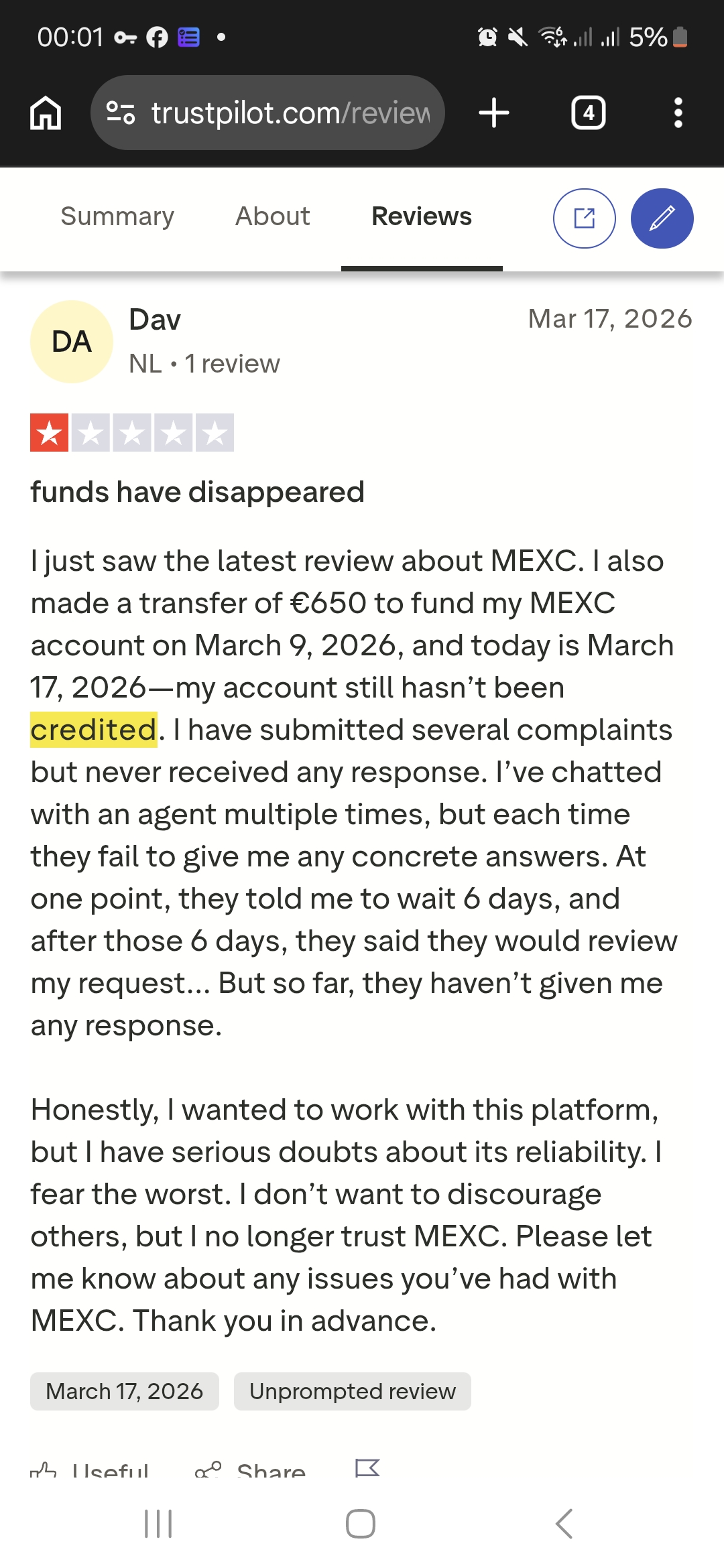 MEXC Deposit Not Credited